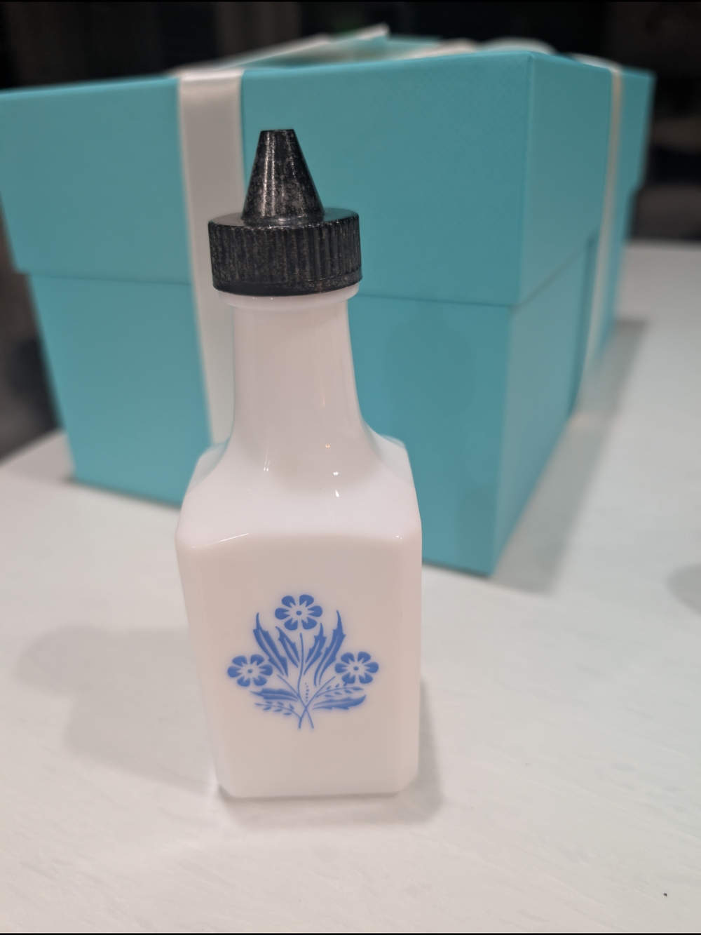 Vintage White Milk Cornflower Oil Dispenser